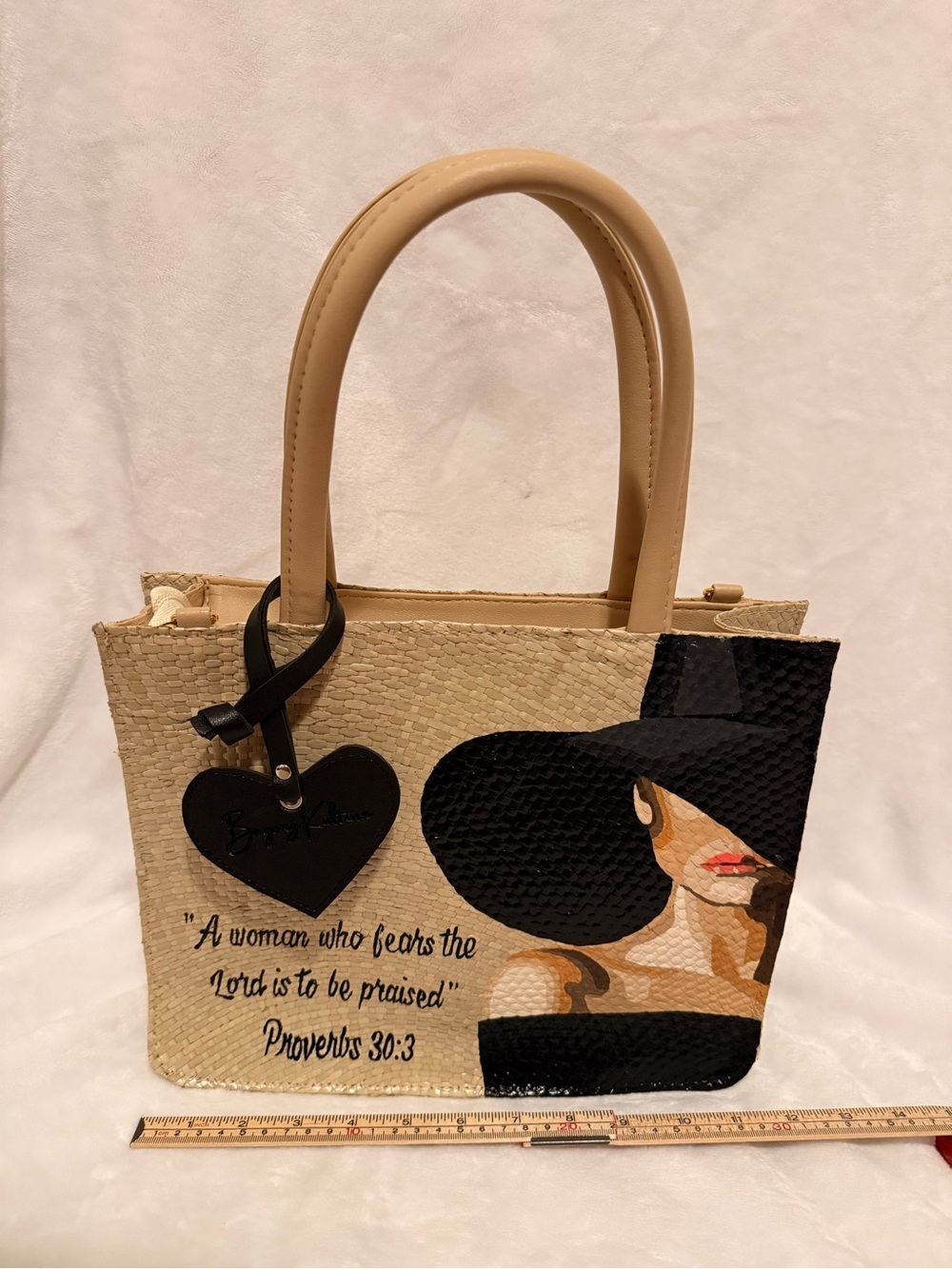Bayong Kultura Beige Proverbs 30:3 Bayong Tote Bag - Picture 3 of 12